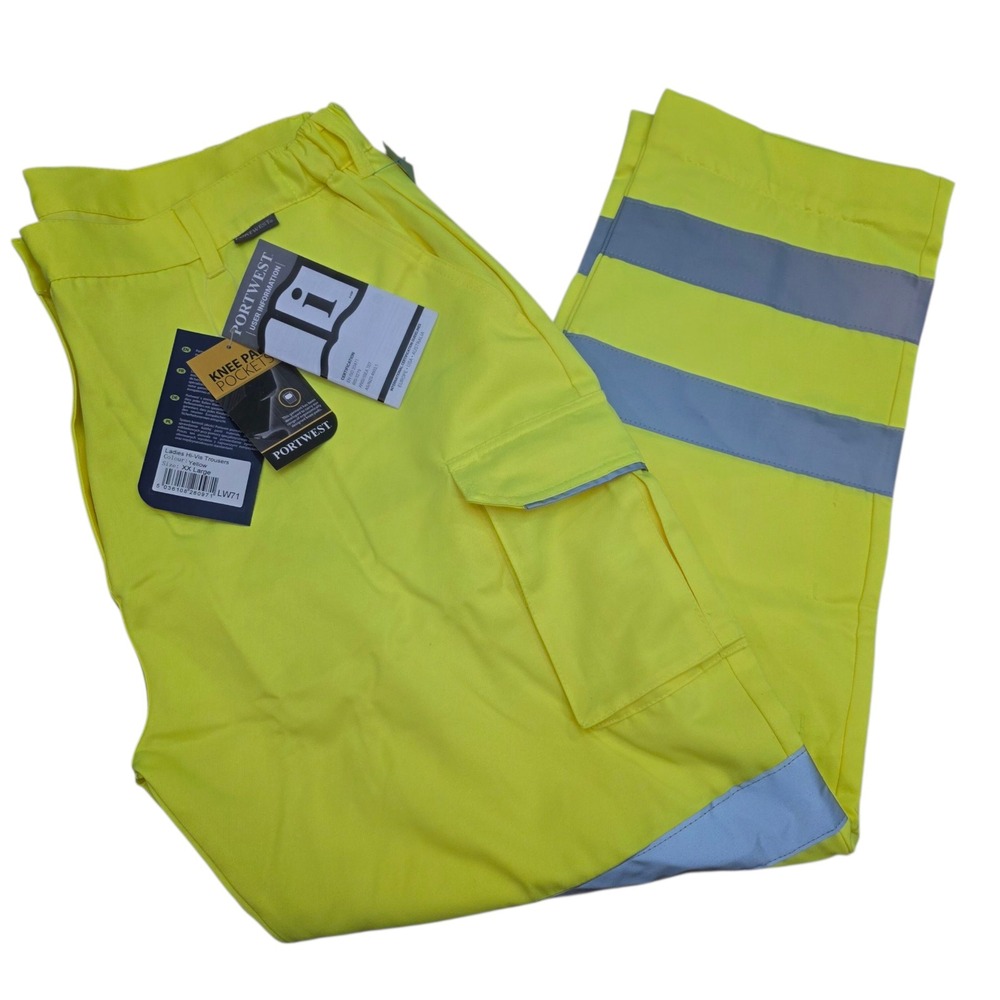 Portwest LW71 Ladies Hi Vis Trousers Pants - Yellow - XXL